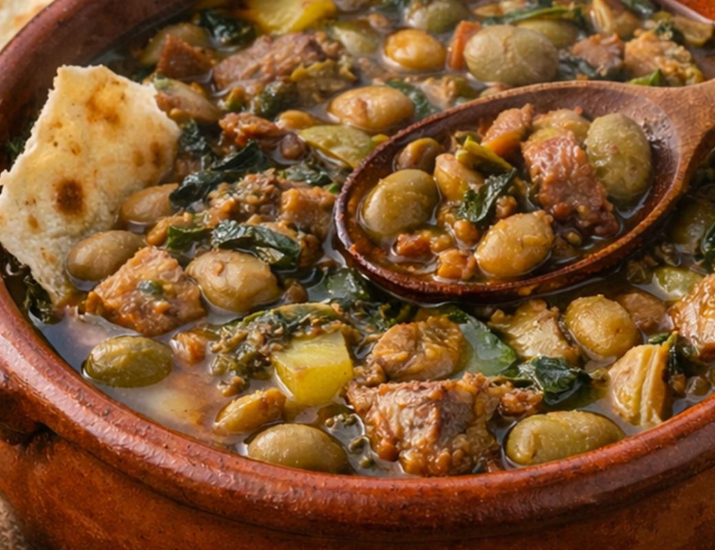 Favata sarda con pane carasau