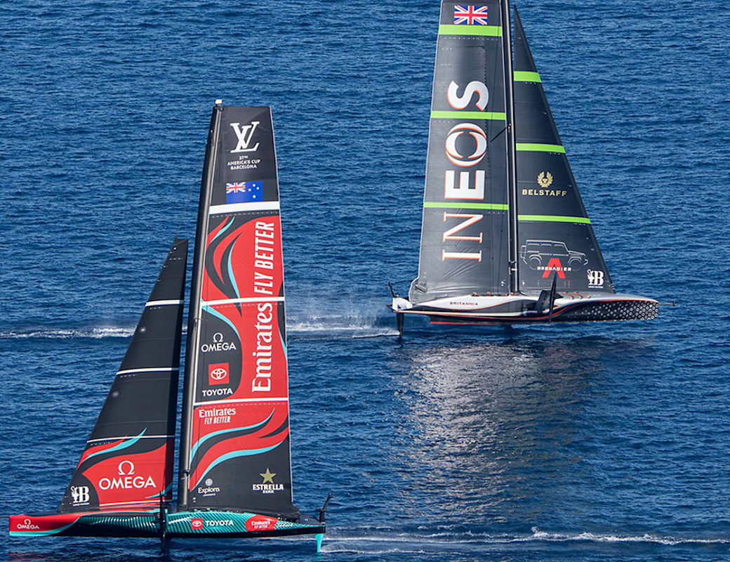October 19, 2024. Louis Vuitton 37th America's Cup, Race Day 6. EMIRATES TEAM NEW ZEALAND, INEOS BRITANNIA