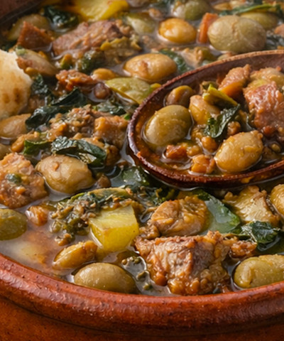Favata sarda con pane carasau