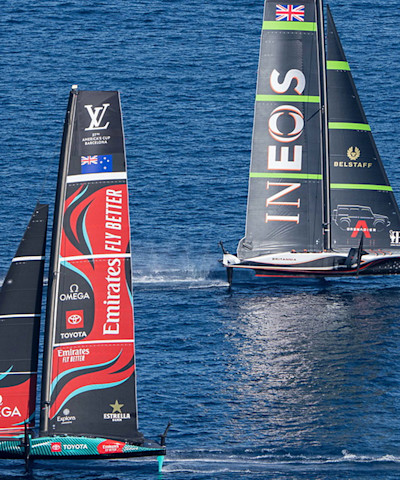 October 19, 2024. Louis Vuitton 37th America's Cup, Race Day 6. EMIRATES TEAM NEW ZEALAND, INEOS BRITANNIA